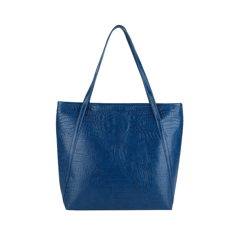 Crocodile-Embossed Leather Tote Bag Kalsten