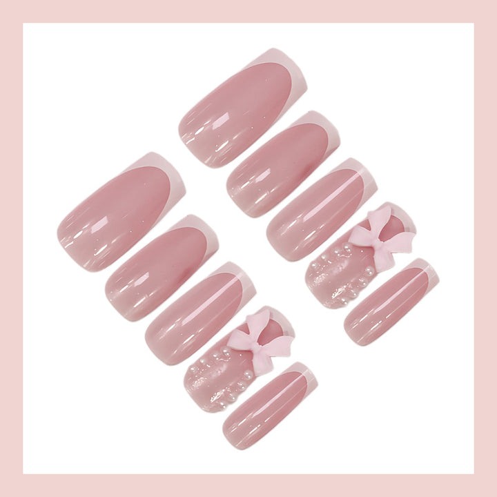 Acrylic nail set with trendy 3D decorations and elegant accents Kalsten