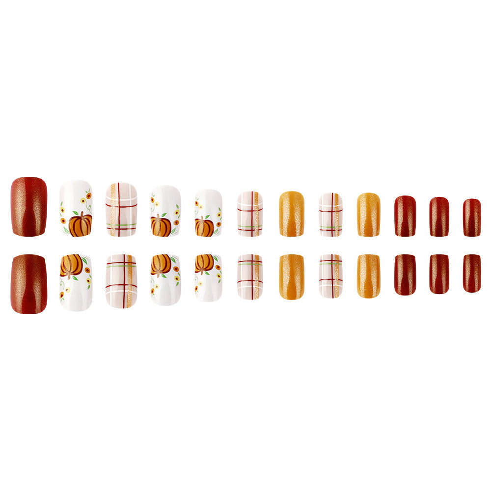 Seasonal Pumpkin-Themed Nail Art Set Kalsten