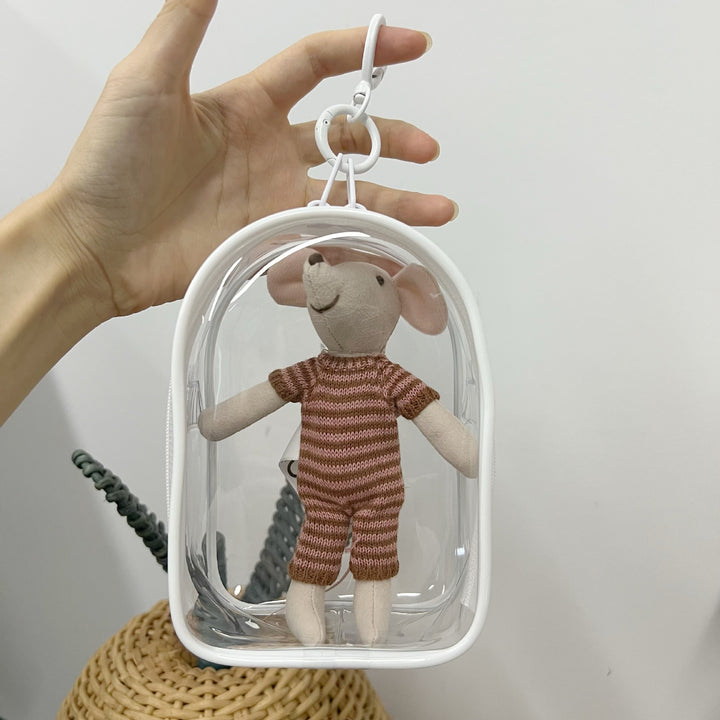 Clear PVC Mini Handbag with Detachable Carabiner Clip