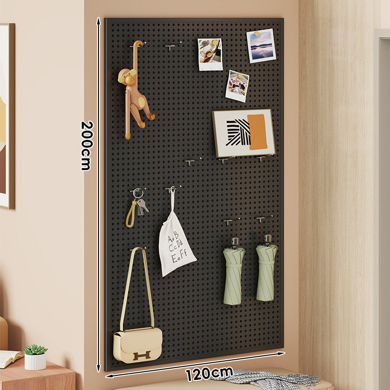 Wall-Mounted Perforated Pegboard Organizer Panel with Modular Hooks