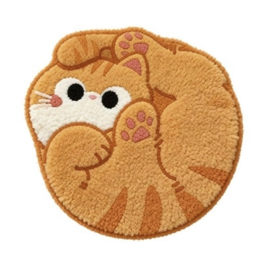 Cat-Themed Round Area Rug
