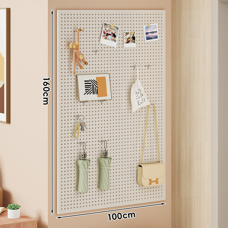 Wall-Mounted Perforated Pegboard Organizer Panel with Modular Hooks