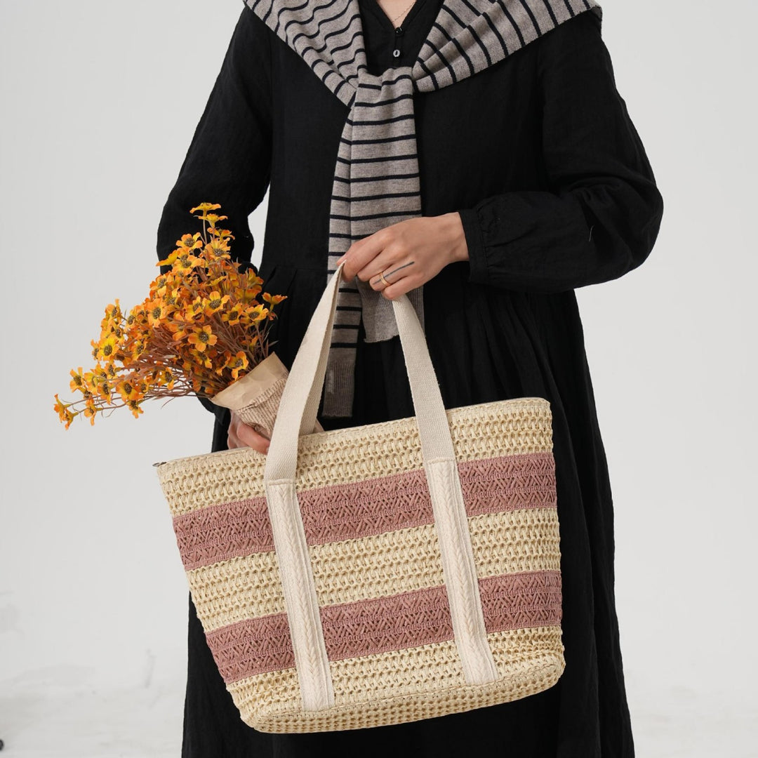 Beach bag made of sustainable natural material with structured design Kalsten