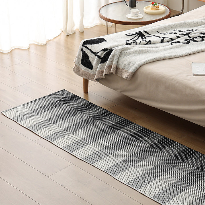 Flat woven bed runner and carpet runner with vibrant checked design Kalsten