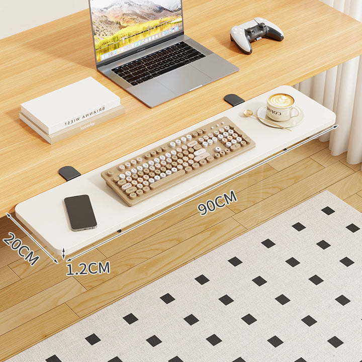 Clamp-On Foldable Bamboo Side Tray Table for Desk and Sofa