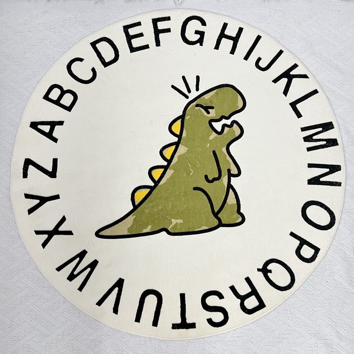 Round Educational Alphabet Play Rug with Sheep Illustration