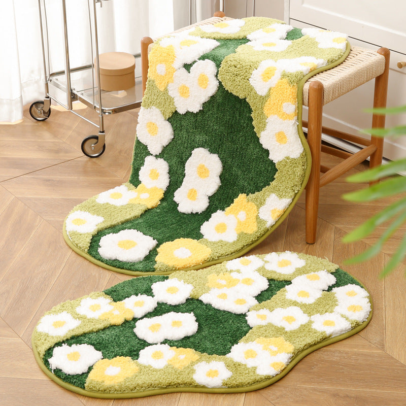 Floral Design Bathroom Mat