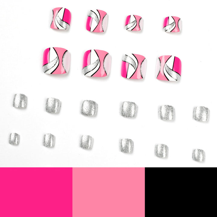 Artful toenail art with colorful geometric designs Kalsten