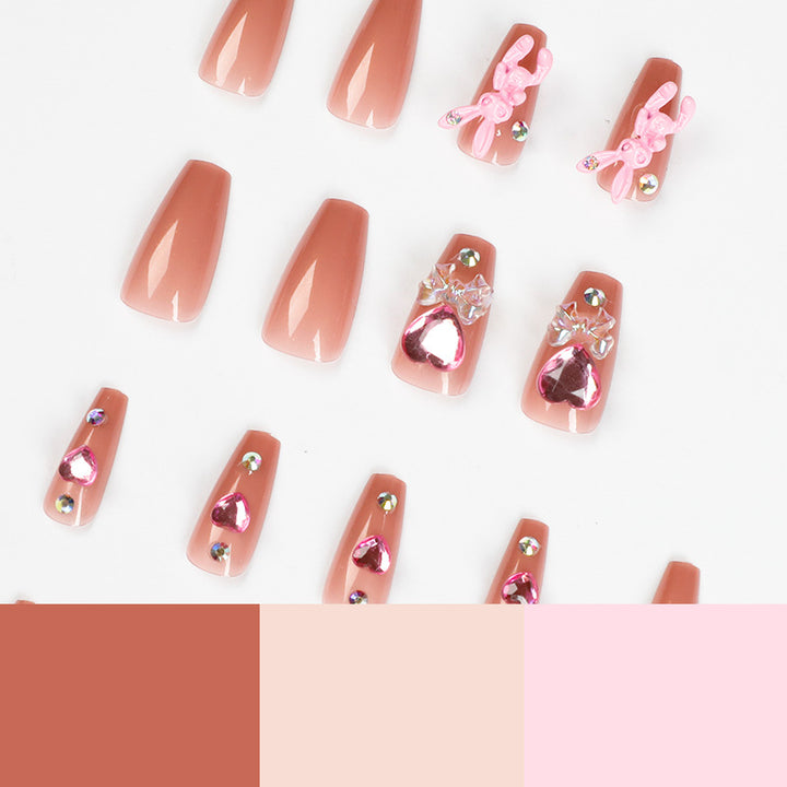 Artificial nail extensions with artistic decorations Kalsten
