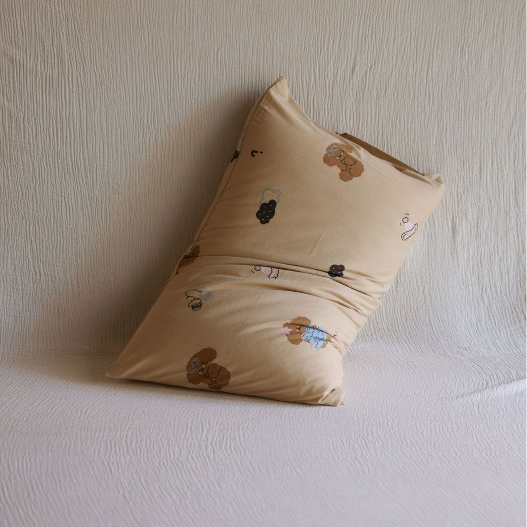 Children's pillowcase made of cotton percale with cute bear print
