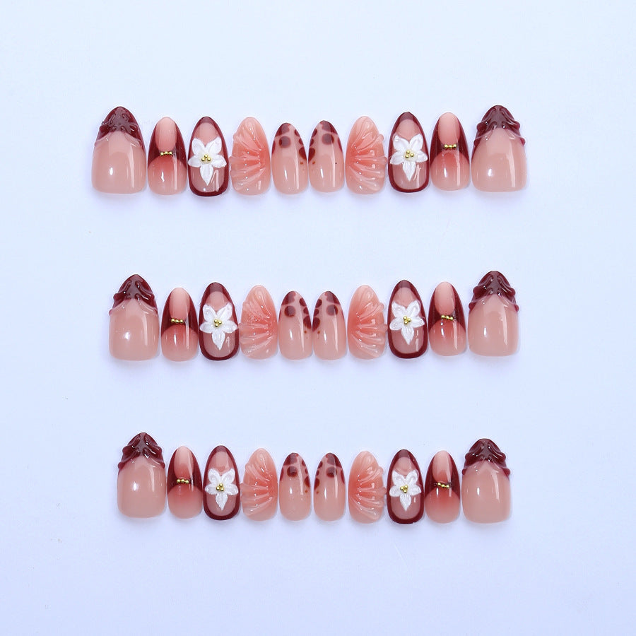 Elegant artificial nails with floral decor Kalsten
