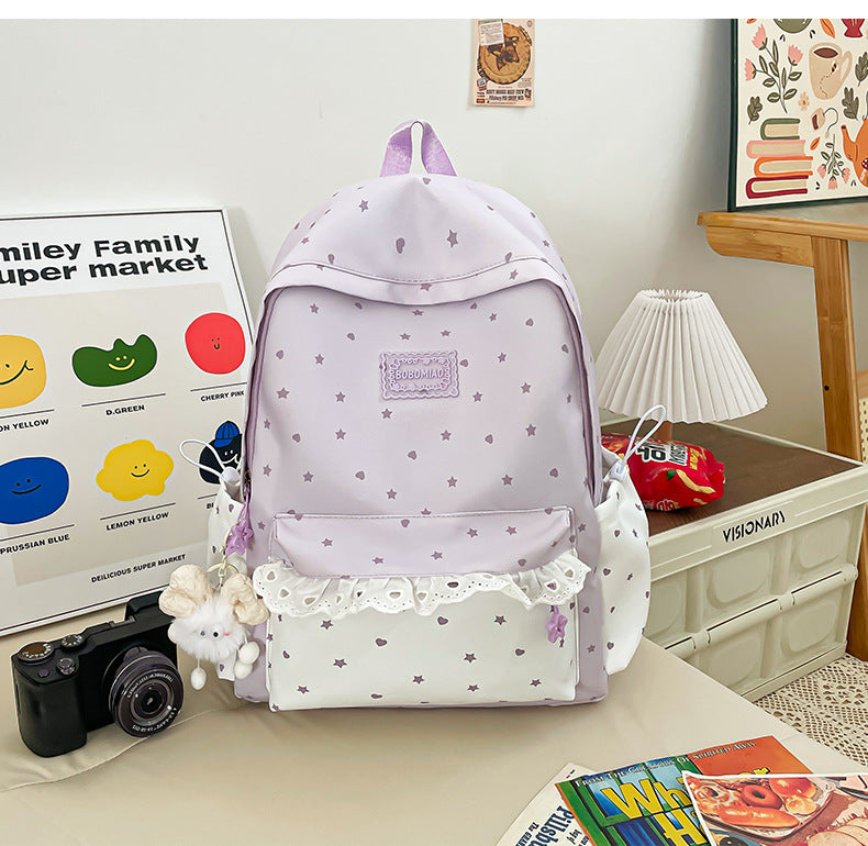 Cute Star Print Lightweight Backpack Kalsten