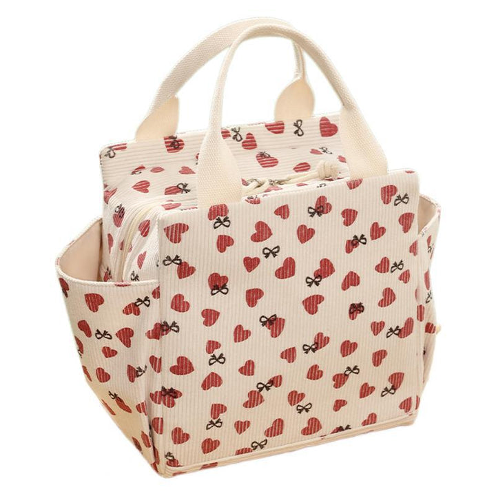 Insulated Heart Print Lunch Tote Kalsten