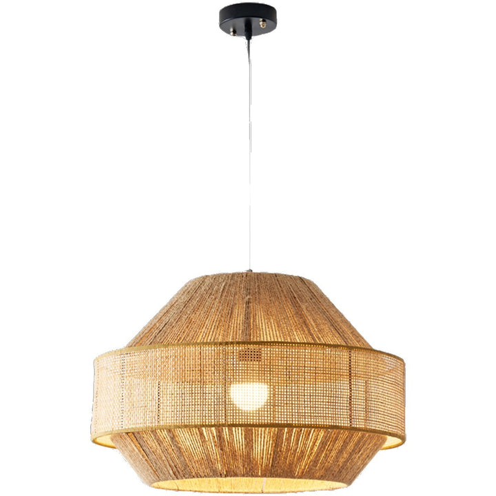 Woven Rattan Drum Pendant Light