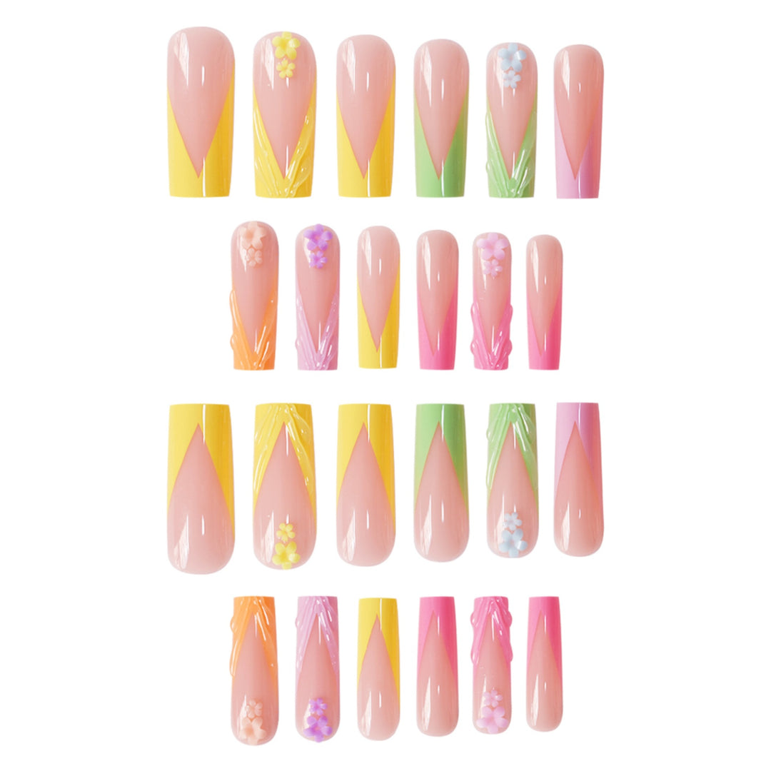 Decorative Floral Sculpted Press-On Nails Kalsten