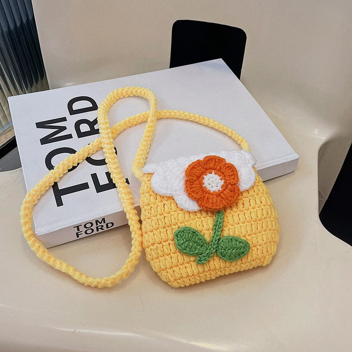 Floral-Themed Crochet Mini Bag