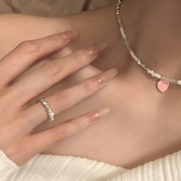 Elegant Long Coffin-Shaped Press-On Nails Kalsten