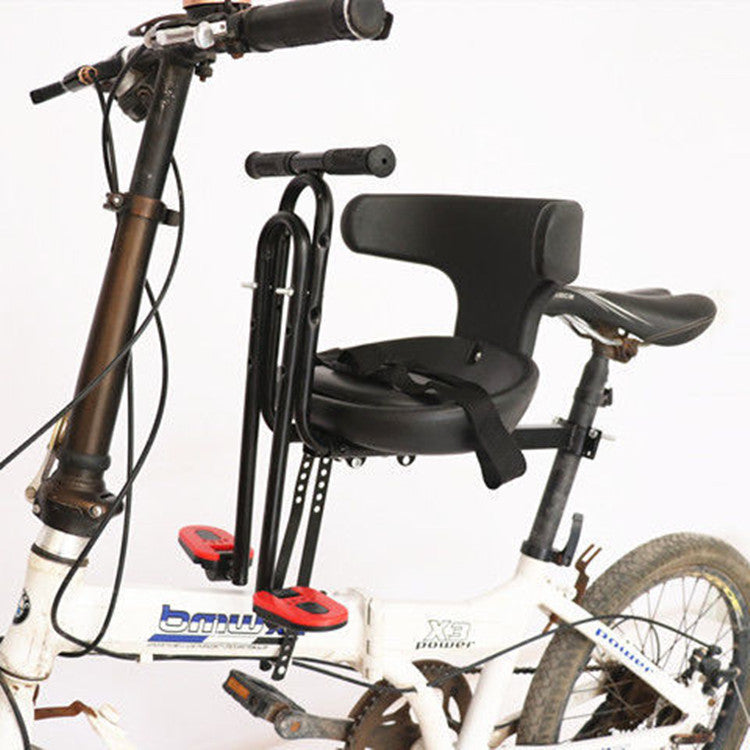 front-mounted padded toddler bike passenger seat with safety ring and adjustable universal bracket Kalsten