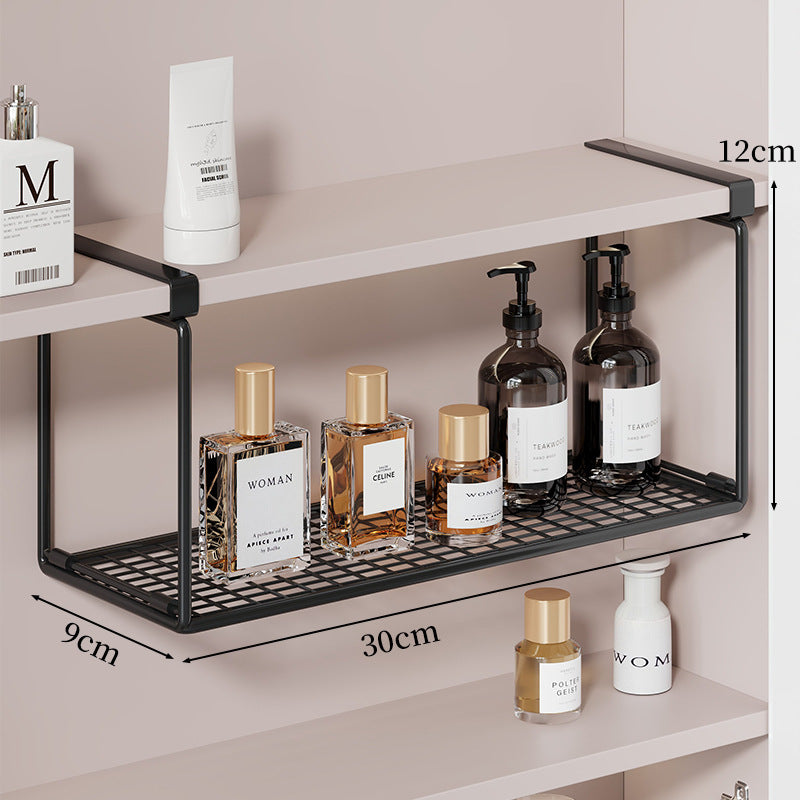 Slim Under-Shelf Ventilated Metal Grid Storage Tray for Cabinet and Closet