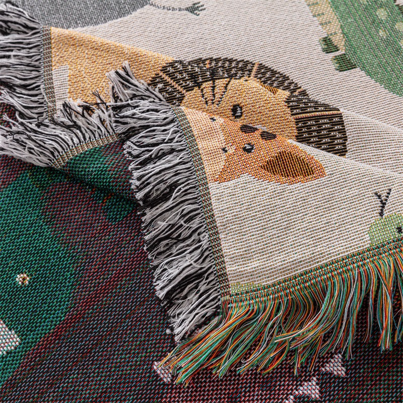 Animal-Themed Decorative Throw Blanket