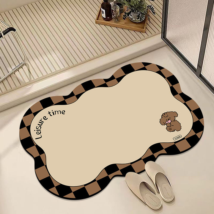 Cute Dog-Themed Plush Bath Mat
