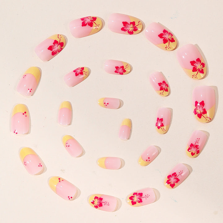 Floral French Tip Nail Art Kalsten