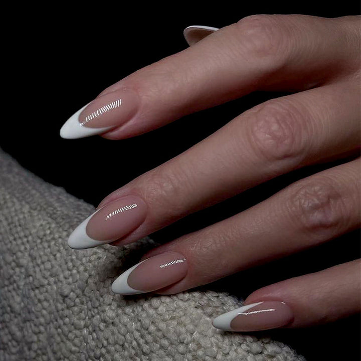 High-quality nail art in elegant French-tip design Kalsten