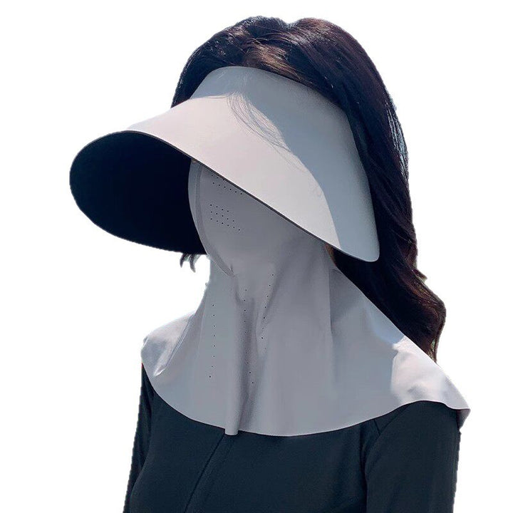Wide-Curved Full-Face UV Visor with Integrated Breathable Face Shield and Neck Drape Kalsten