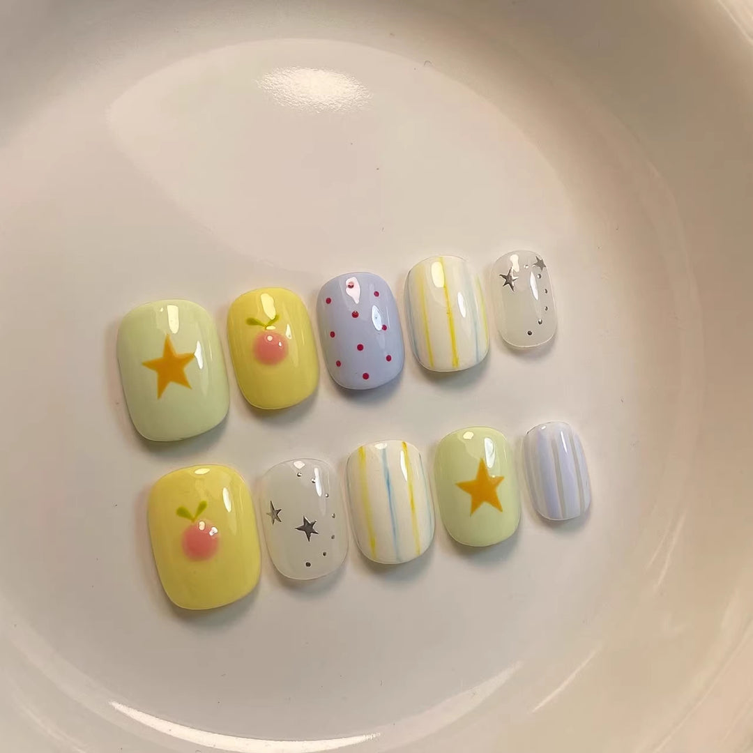 Artistic Nail Art Set with Whimsical Designs