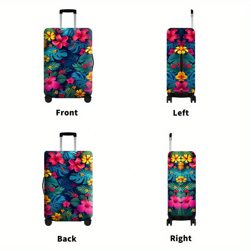 Women's Hard Shell Suitcase with Tropical Flower Pattern Kalsten