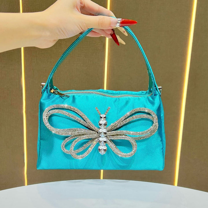 Butterfly-Embellished Evening Handbag