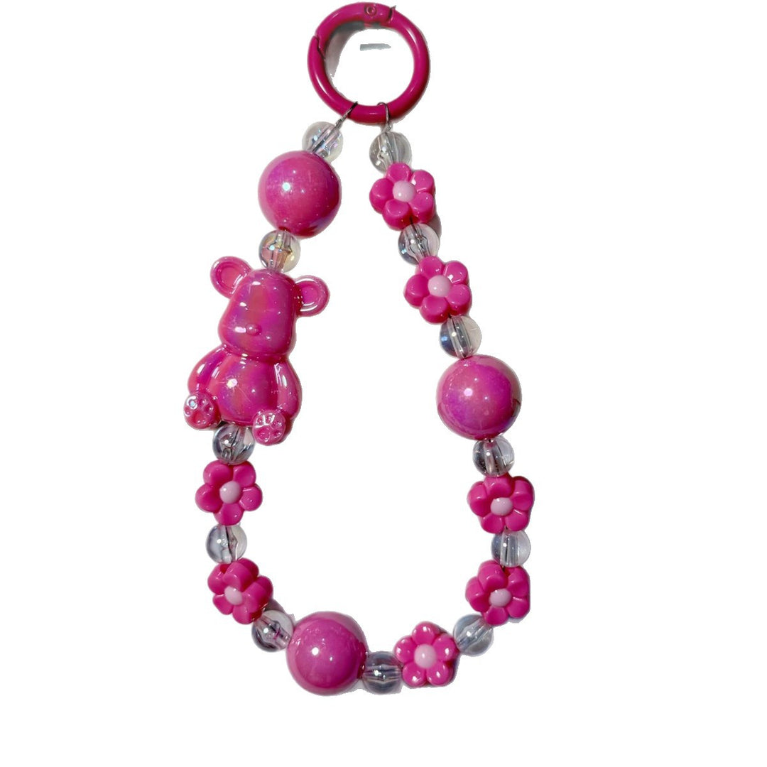 Playful Bear-Themed Beaded Keychain kalsten