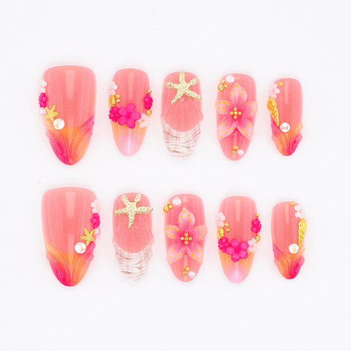 Artificial nail set with playful maritime design Kalsten