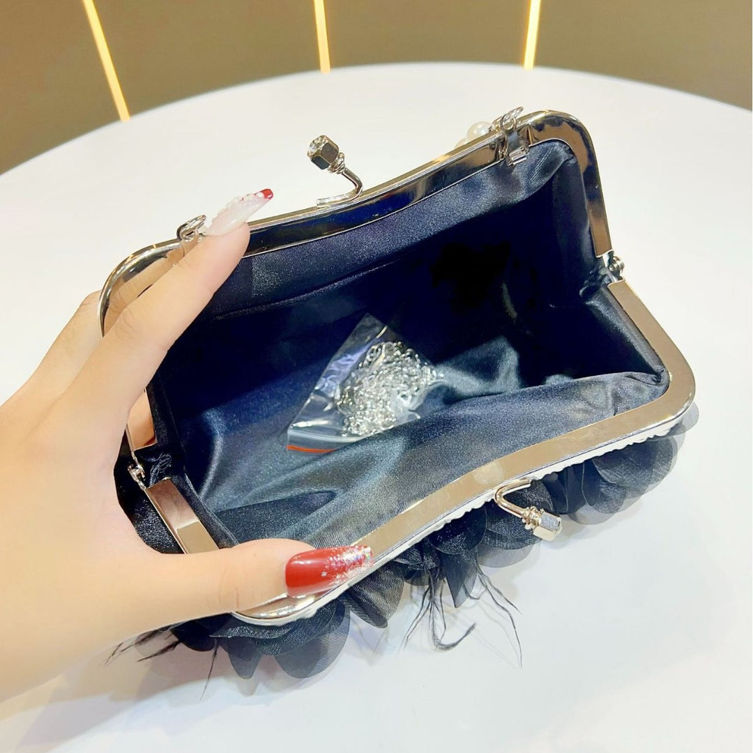 Floral-Accented Evening Purse