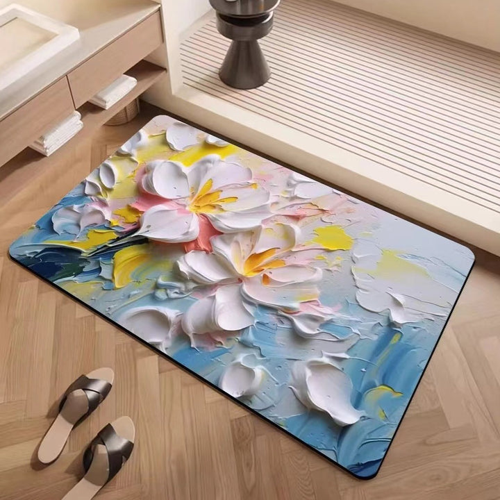 Luxury Textured Floral Bath Mat Kalsten