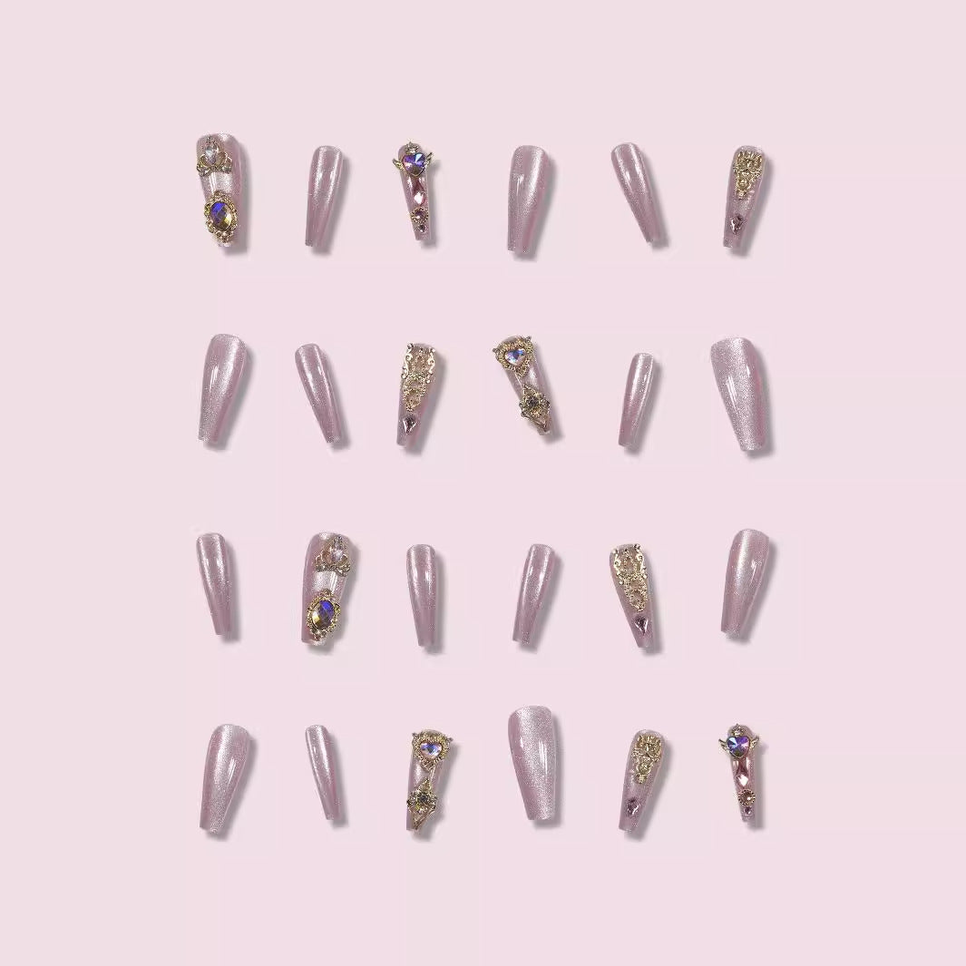 Deluxe Rhinestone-Embellished Stiletto Press-On Nails Kalsten