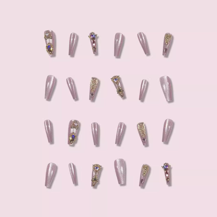 Deluxe Rhinestone-Embellished Stiletto Press-On Nails Kalsten