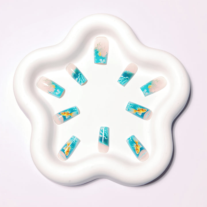 Artificial nails with Lively Water World motif Kalsten