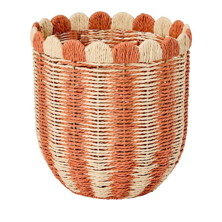 Handwoven storage basket with wave edge Kalsten
