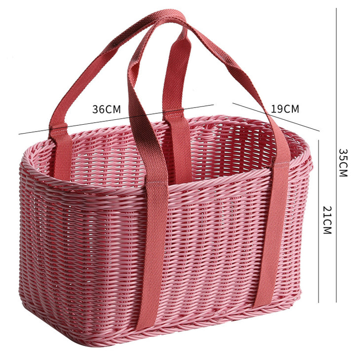 Unisex Robust braided shopping basket with comfortable fabric handles Kalsten
