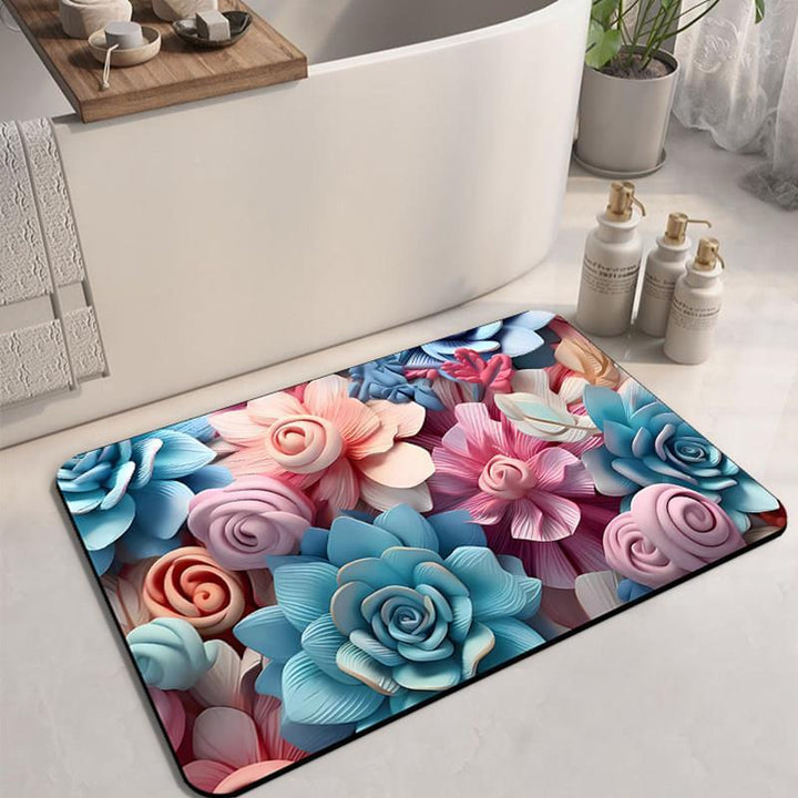 Elegant Floral Decorative Bath Mat
