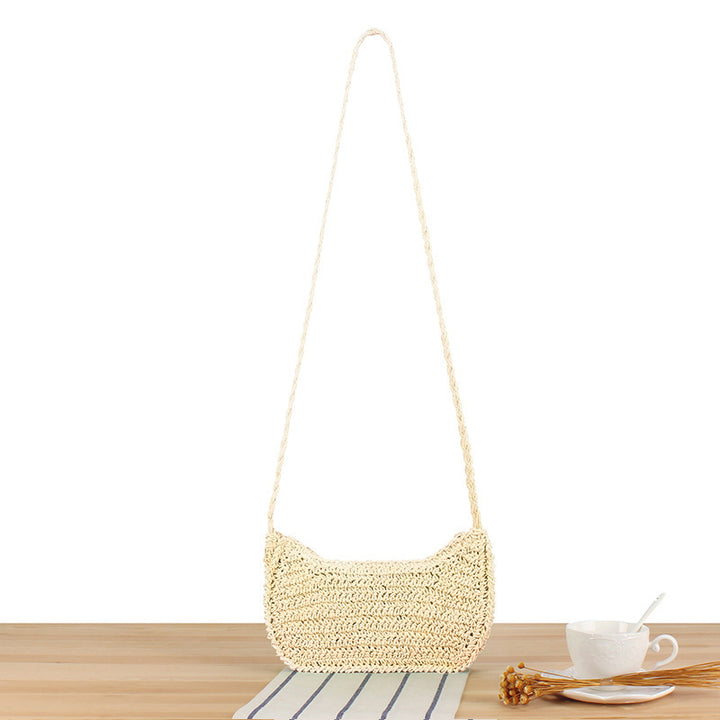 Shoulder bag made of natural woven material with stylish design Kalsten