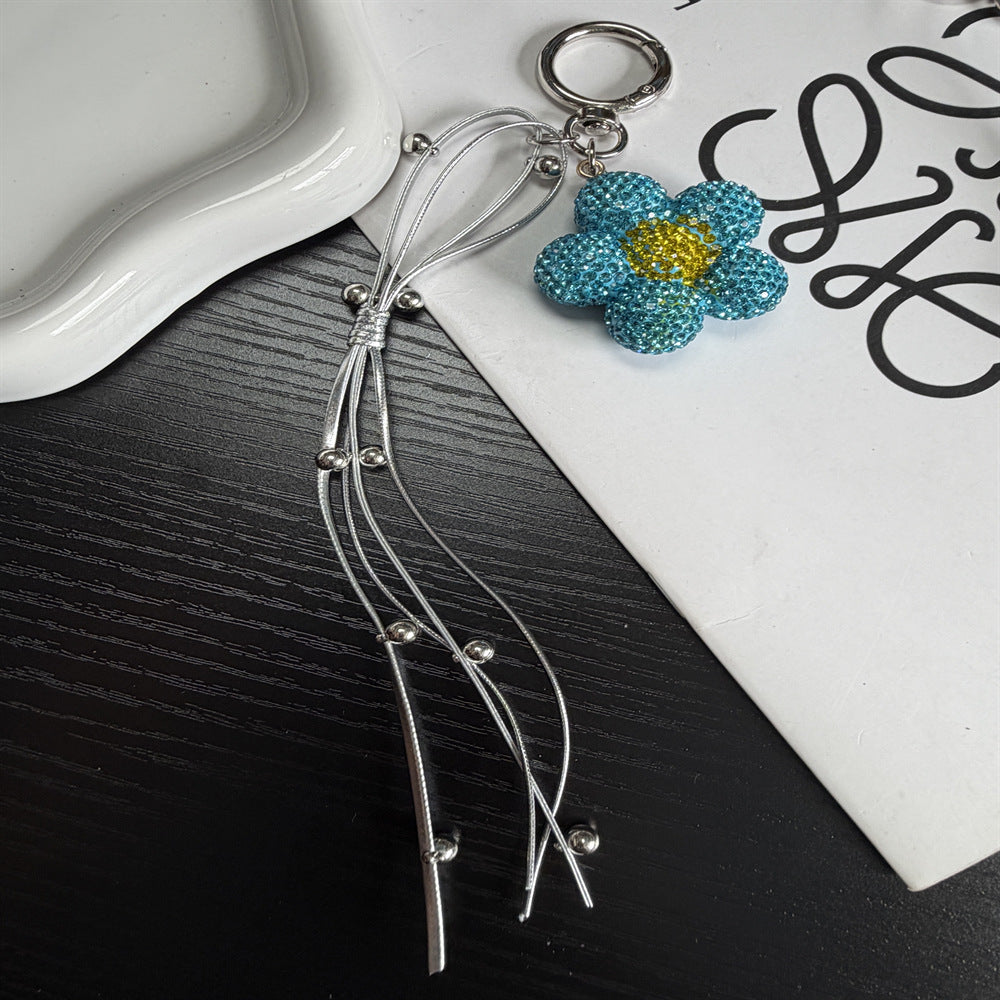 Rhinestone Flower Charm Keychain Kalsten
