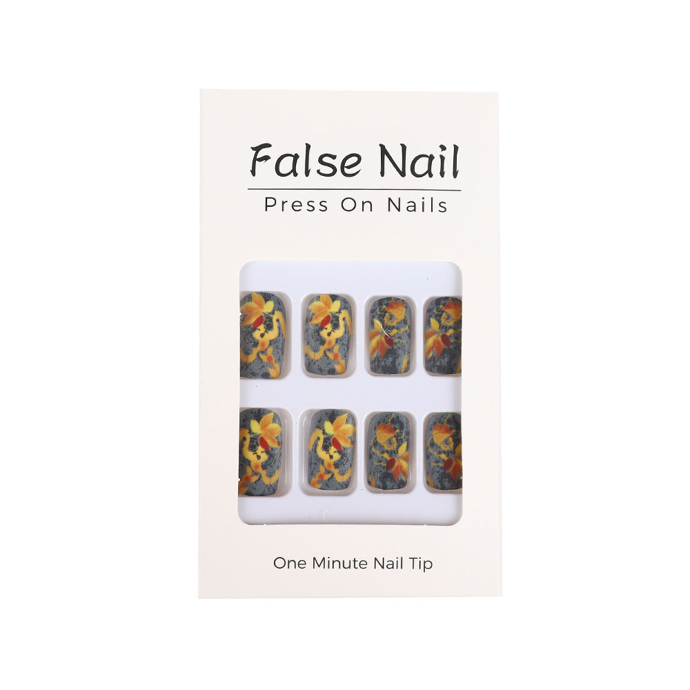 Artificial nails with colorful flower designs Kalsten
