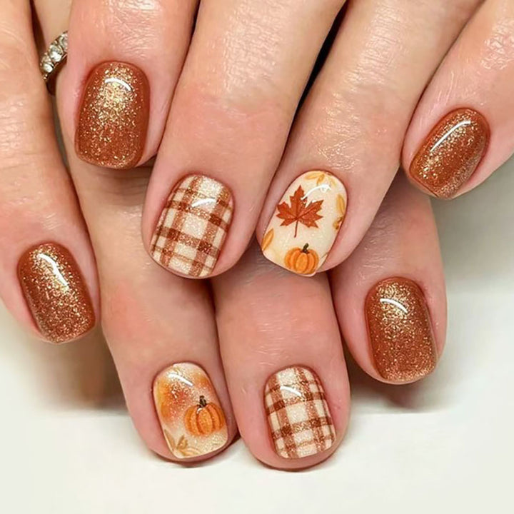 Seasonal Autumn-Themed Nail Art