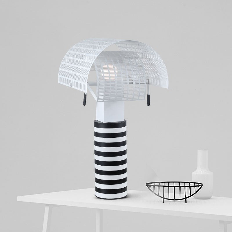 Modern Decorative Table Lamp with Striped Base