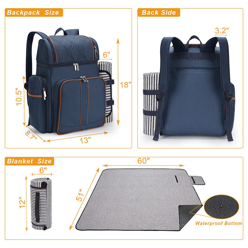 Picnic Backpack with Comprehensive Dish Set Kalsten