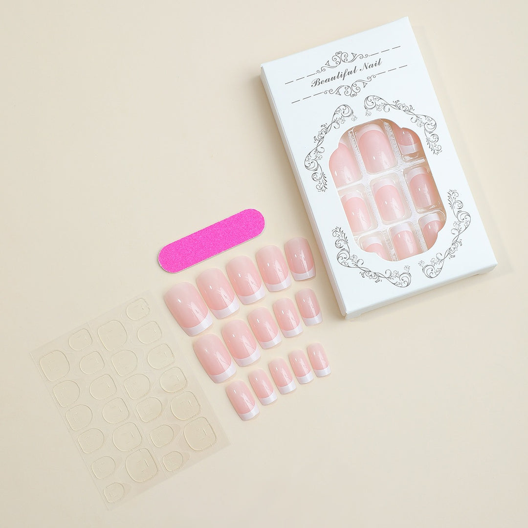 Artificial nail set with elegant French manicure design Kalsten