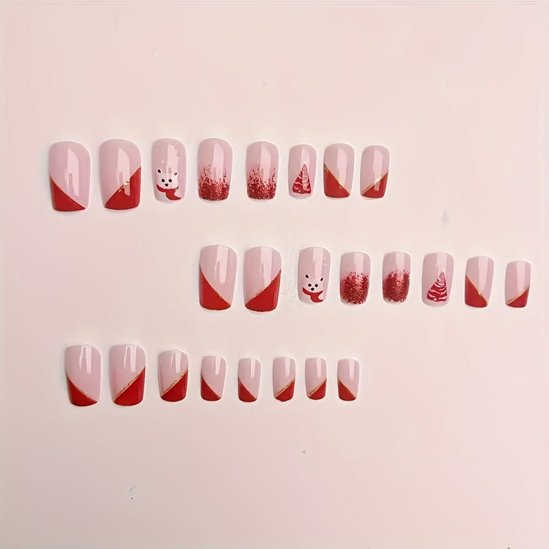 Festive Winter-Themed Nail Art